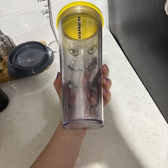 Starbucks Eyelash 2017 Clear Tumbler Cup No Straw - Picture 3 of 4